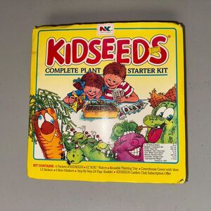 Vintage 1994 Kidseeds Garden Veggie Plant Starter Kit Seeds Soil Containers